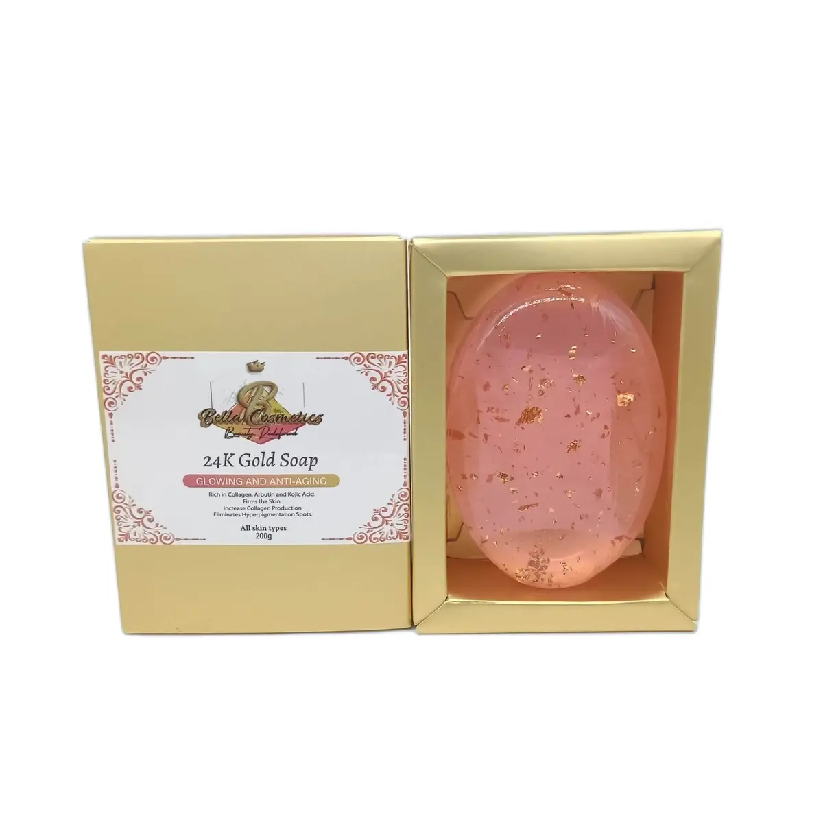 24K Gold L-Glutathione Brightening Soap Body Care Luxury Organic Body Wash