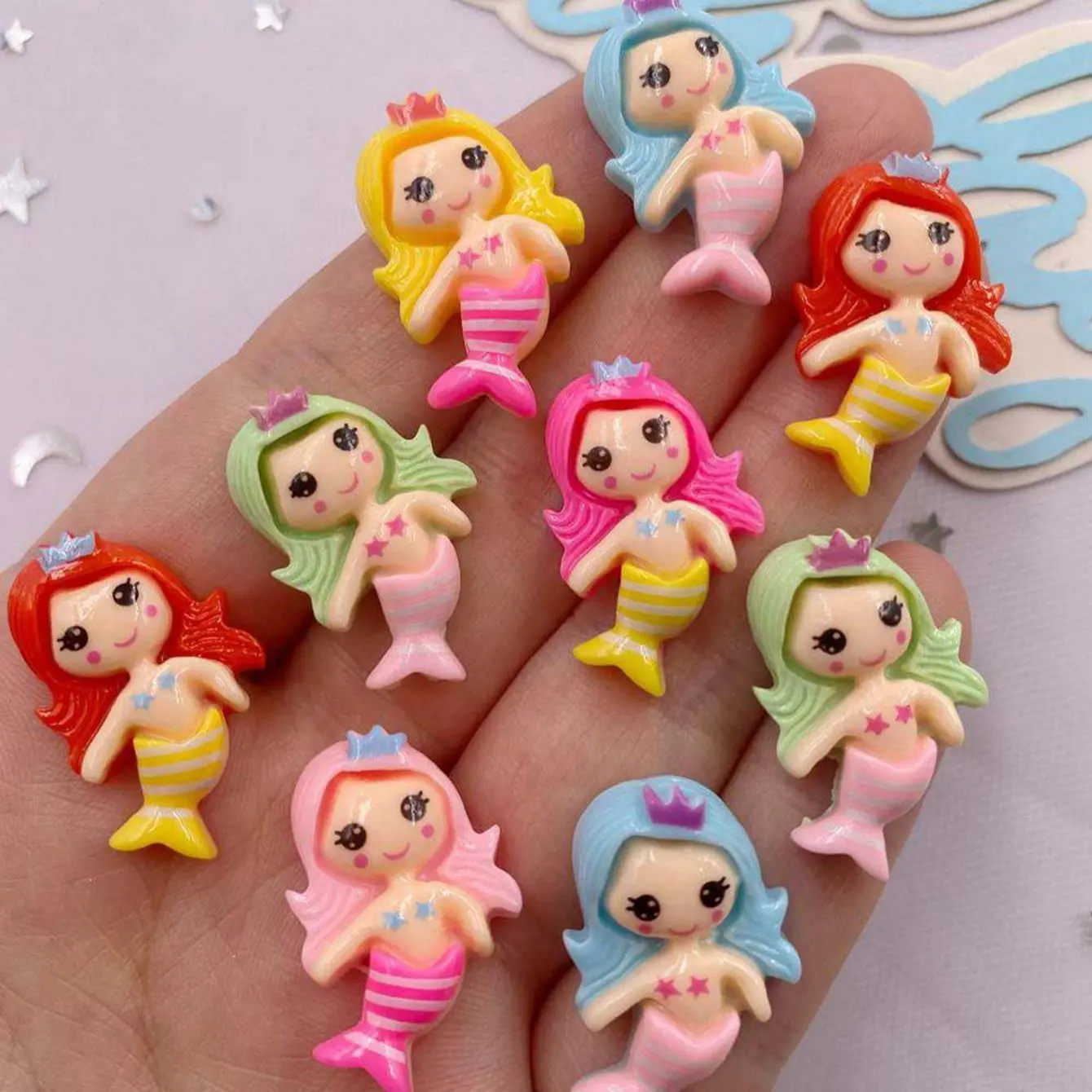 12PCS cute mermaid princess Figurines, Doll Figurines , cute resin Figurines, Figurine Set , suitable for crafts and room decoration, perfect for Valentine's Day and mermaid parties, Collectible Figurine, Resin Figure