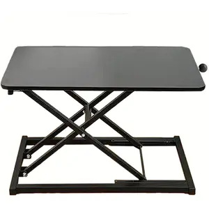 Standing Desk Converter Height Adjustable,Keyboard Riser for Stand Up Desk Riser, Easy Lift Height Converter Computer Workstations Home Office Study Room Portable Small Table Black Size 23.6 Inch D