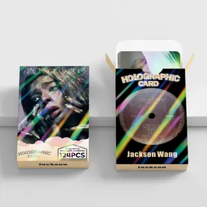 1 box of 124 single-person JACKSON WANG collectible stickers and double-sided celebrity photo card postcards (64 stickers and 60 photo cards), suitable for decorating photo walls/notebooks, perfect holiday gifts