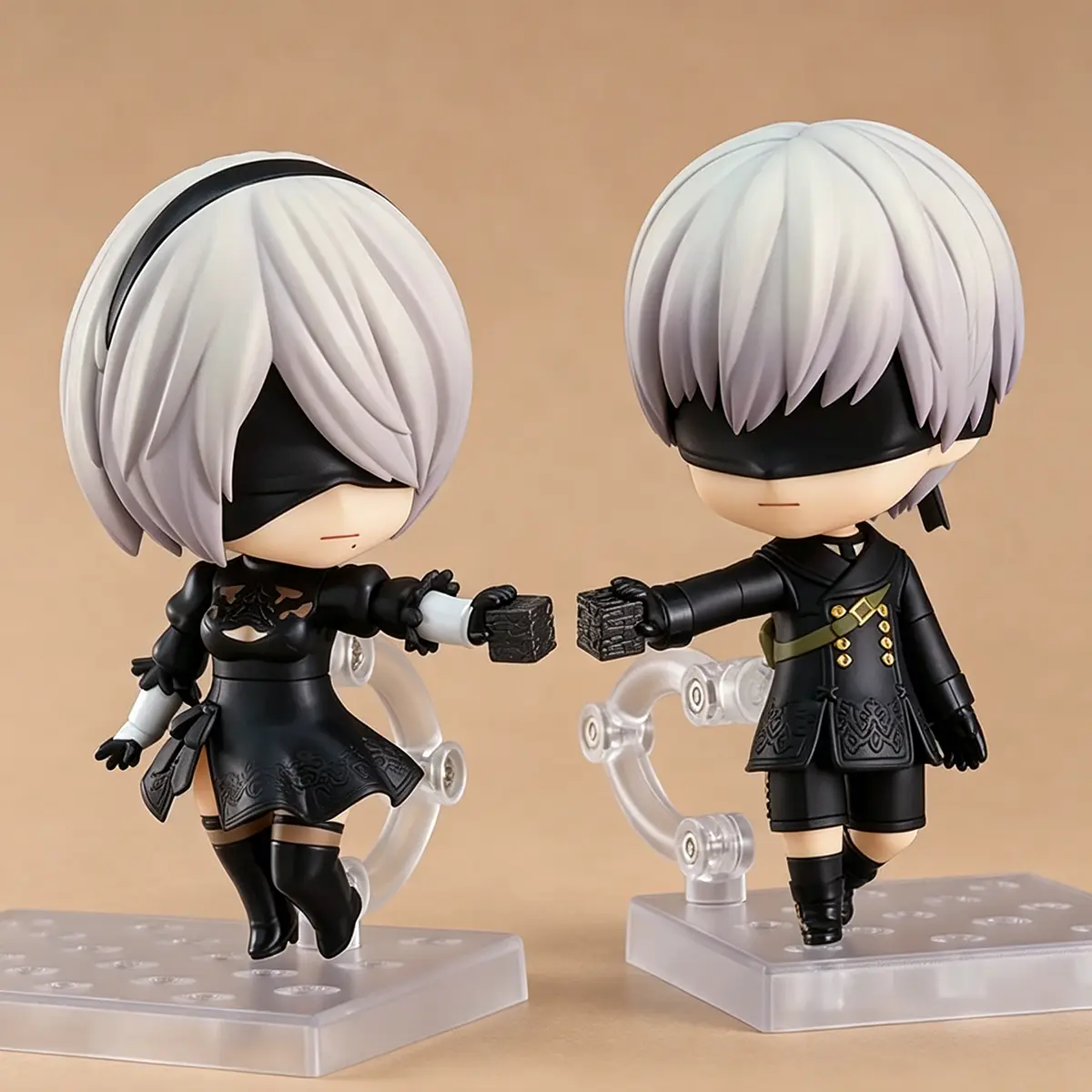 NieR:Automata Action Figures Set, #1475 YoRHa No.2 Type B 2B #1576 YoRHa No.9 Type S 9S, Premium PVC Anime Collectibles, Ideal Gift for NieR Automata Fans & Video Game Lovers