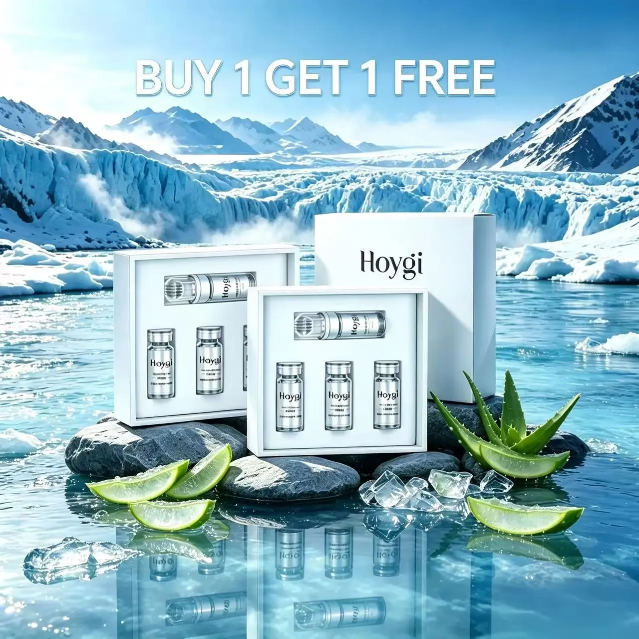 【Buy 1 Get 1 Free】Hoygi 2-Piece Anti-Aging Skincare Roller Serum Set (10ml Glycerin Base), Facial Massage Roller, Hydrating, Deep Water Infusion, Anti-Wrinkle, Firming, Revitalizing, Brightening, Home-Use for All Skin Types
