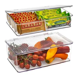 Sorbus Set of Two Storage Bins for Fridge andPantry with Lid