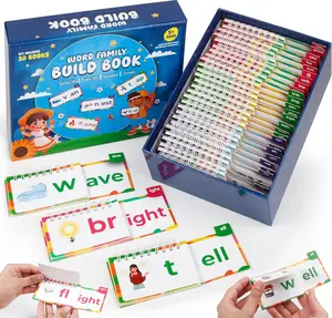 30 Read and Rhyme Flip Books, Phonics Flash Cards, Word Family Build Book, Learn to Read Sight Words Flash Cards Kindergarten, Phonics Flip Books for Kids Preschool Learning Activity, Reading Games Toy for Toddlers Age 3-8 Years  Old