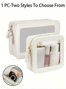 Clear Mini Cosmetic Bag, Portable Cosmetic Bag, Makeup Pouch For Travel Toiletry Bag Waterproof Square Pouch With Zipper, Pencil Case