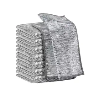 10pcs Dishcloth,Upgraded and thickened Dishwashing Rags,Multipurpose Wire Dishwashing RagsKitchen Gadgets Premium ScrubbingWire Cleaning Cloths, CleaningSupplies,Non-scratch Wire Dishclothfor Kitchen Reusable Multifunctional Dishwashing Rags