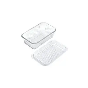 Gemco 5078594 Clear Glass 6-in 1 Butter Dish
