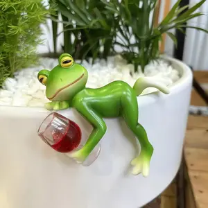 Sntxmy Funny Mini Frog Figurines for Plants & Pots Cute Frog Outdoor Garden Decor Statue for Gardeners Lawn Yard Flower Pot Ornament Unique Frog Gift Resin Material Waterproof Anti-Fade Technology