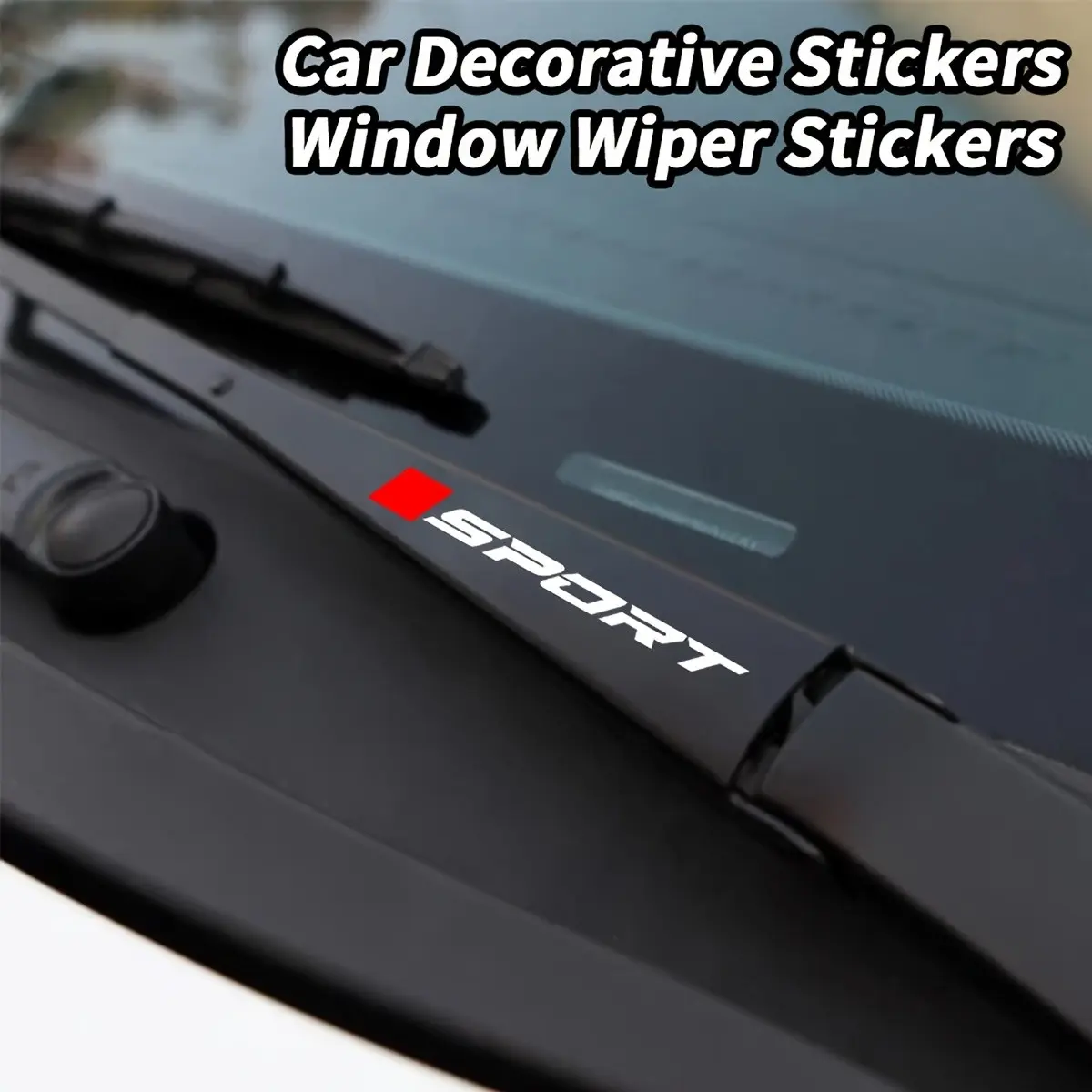 2 Pcs Car Windshield Stickers and Window Decals for Honda Mazda Mitsubishi Jeep Mg Cars, Sporty Design, Easy Application, Vehicle Exterior Decoration, Truck Car Decal, Car Decorative Sticker, Automotive Decals, Automobile Decals, Car Decorations