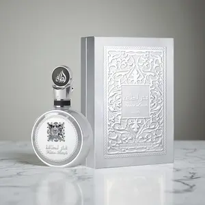 Lattafa Fakhar Platin Eau de Parfum for Men (100ml) - Men's Cologne, Non-Sweet Spicy Woody Fragrance with Bergamot, Ginger, Sandalwood, Bold Modern Longlasting Arabic Perfume, Non-Sweet Men's Fragrance