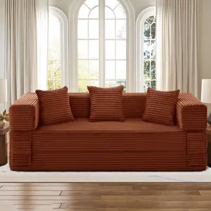 6-in 1 Boneless Sofa Convertible Sofa Bed Pull Out Folding Floor Couch Corduroy