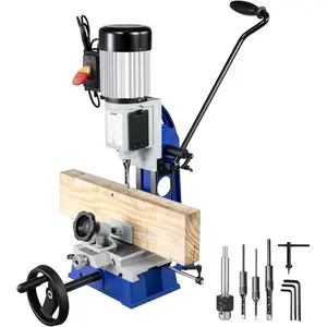 Father's Day Gift VEVOR Woodworking Mortise Machine, 1/2 HP 1700RPM Powermatic Mortiser, With Movable Work Bench Benchtop Mortising Machine, For Making Round Holes Square Holes Or Special Square Holes In Wood