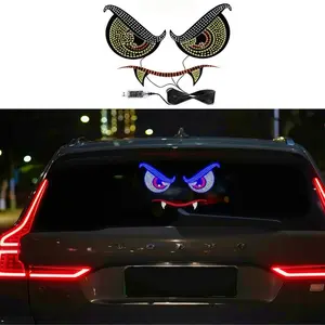 Demon Eye LED Car Light, Moving Windshield Display Lamp for Front & Rear Glass, Universal Vehicle Decor, Cool Night Driving Accessory
