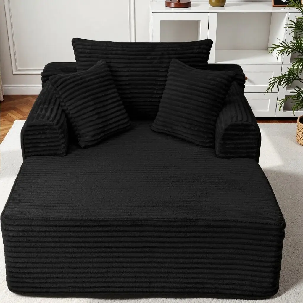 Corduroy Sponge Eames Sleeper Chair - Fluffy Memory Foam Dual-Function Multi-Use Squishy Relax Sofa, No Assembly Required, Durable Indoor Furniture, Furniture Living Room, Living Room Decor, Easy Integration (#TikTokShopDealsforYouDays)
