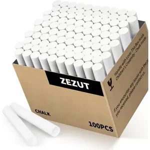 White Chalk 100PCS, Low Dust Chalks Stick Bulk for Chalkboard Blackboard Non-Toxic