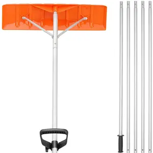 Snow Roof Rake, 25" Plastic Blade Snow Removal Tool, 21ft Reach Aluminium Handle, Superior Roof Shovel with Anti-Slip Handle Grip, Easy to Setup & Use for House Roof, Car Snow, Wet Leaves