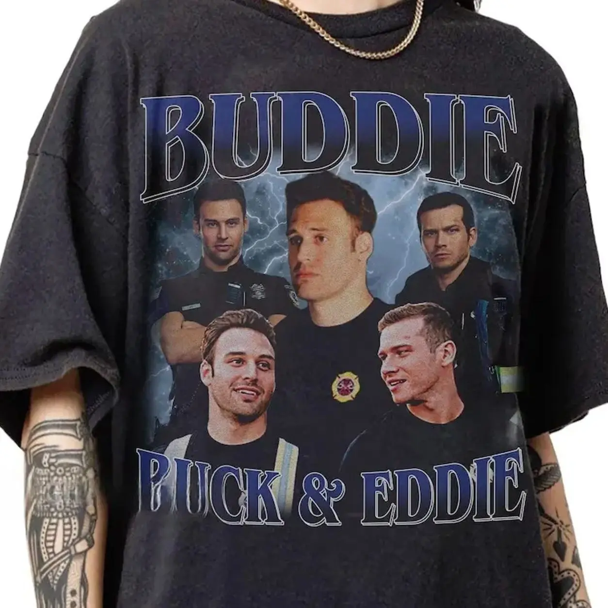 Vintage 90s Graphic Style Buddie Buckley Eddie T-shirt, Station 118 of The Los Angeles Fire Department Gift For Man and Women Unisex T-shirt