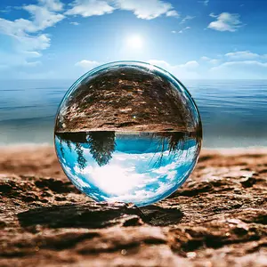 Transparent Glass Crystal Ball for Magic Healing & Meditation, Portable Dreamy Home Decor, Ideal Photography Sphere Item