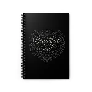 Beautiful Soul Spiral Notebook – Elegant Black Journal for Writers, Dreamers & Creators | Luxury Stationery Gift, Stylish Daily Journal, Inspirational Design