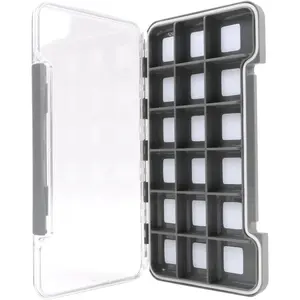Super Slim Magnetic Back Waterproof Fly Fishing Box: 6, 12, or 18 Compartments (HB98C (18 Compartments))