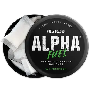 ALPHA Fuel Nootropic Wintergreen Energy Pouches by Fully Loaded - Energy, Focus, Memory - Sugar Free Sport Beverage