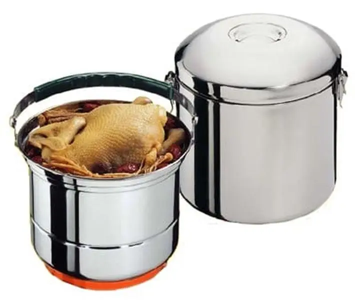8" Heavy-Duty Stainless Steel Stove-Top Thermal Cooker - Energy-Saving Kitchenware with Cover, Rack, Lid, Instant Heating, Retains Heat for 8 Hours, Ideal for Cooking (Heavy-Duty Stainless Steel Steamers), Cookware, Home Kitchen
