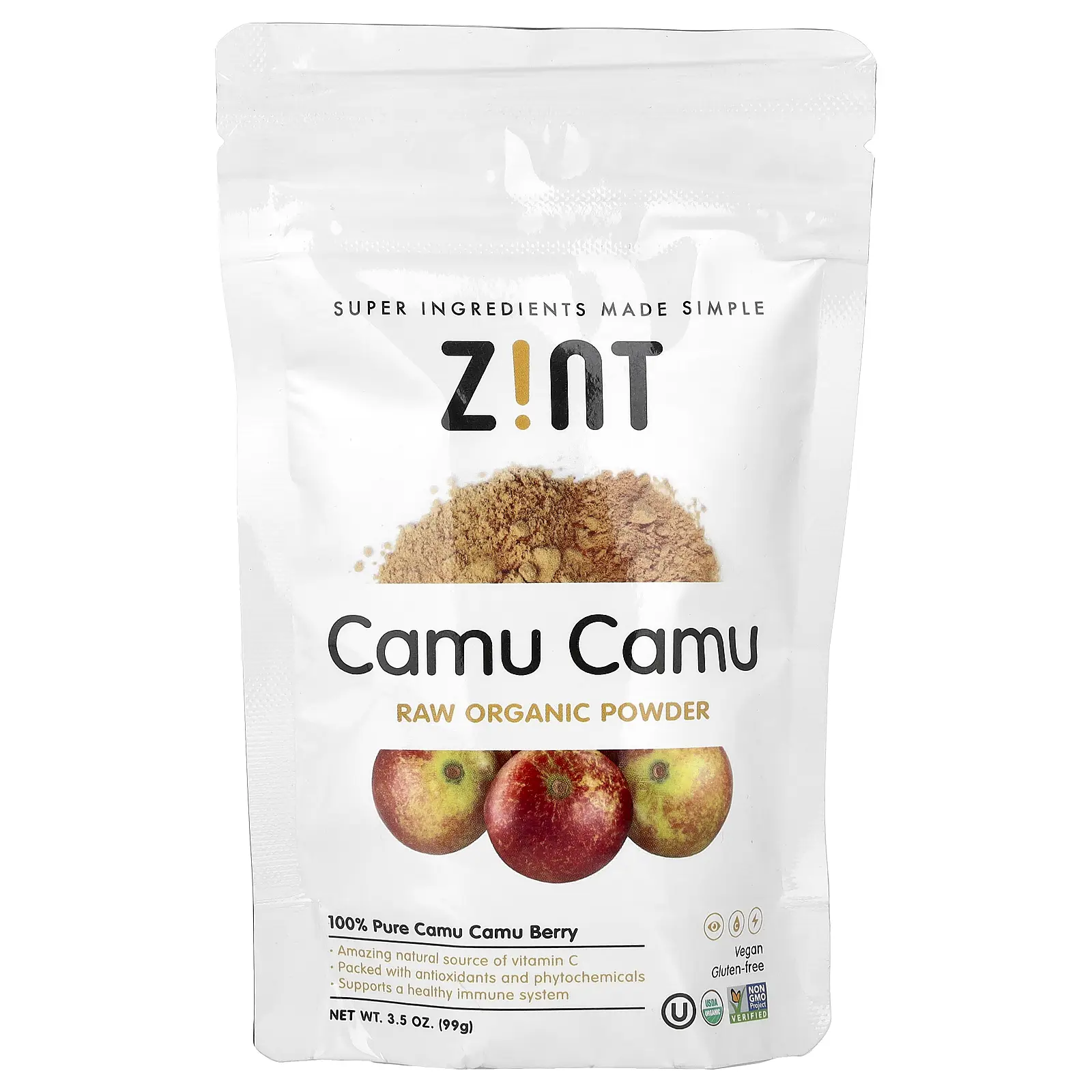 Zint Raw Organic Powder, Camu Camu, 3.5 oz (99 g)