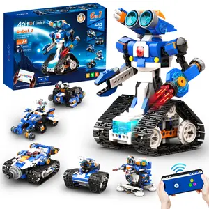 Apitor STEM Robot Toy 6-in-1 Robot Building Kit, suitable for boys aged 8-12, APP remote control STEM coding toy, educational robot gift, suitable for children aged 6-15. Birthday gifts, parent-child activities
