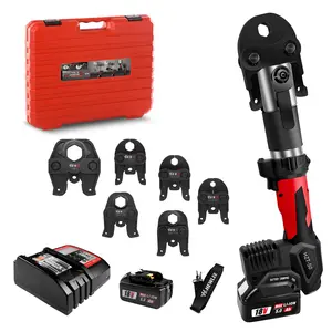 Propress Tool for Copper Crimper with 6 Jaws 1/2", 3/4", 1", 1-1/4", 1-1/2", 2", Battery Powered 42KN for US Standard Copper Pipe or Stainless Steel Tube, Suitable for Plumber(HZT-50S)