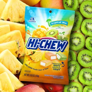 Hi-Chew Tropical Mix Candy Bag 3.53oz: Mango, Pineapple, Kiwi Flavor, 6-Pack Bonbon Snack