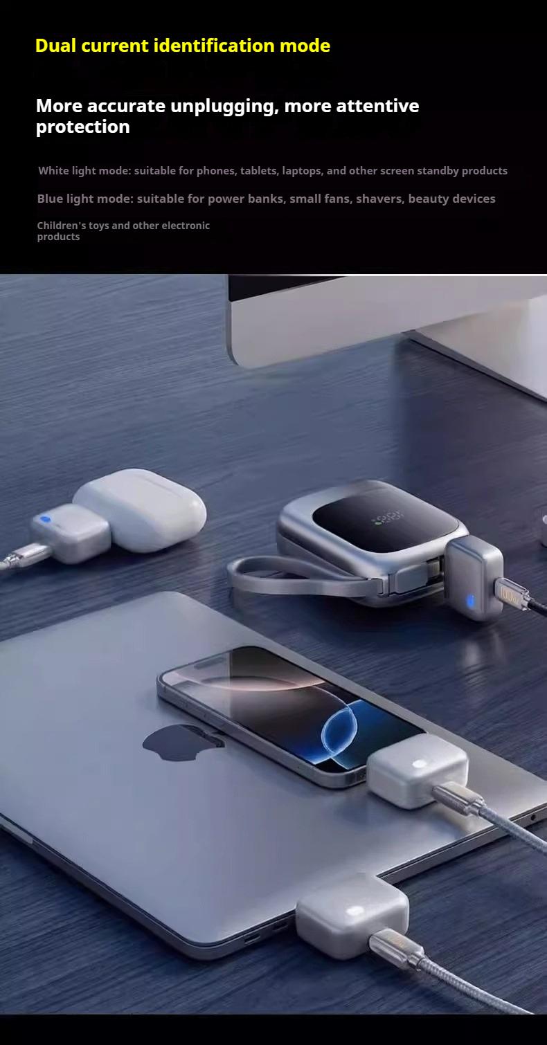 AI Physical-Disconnect Battery Guard, Smart Auto-Eject Charging Protector for iPhone, iPad & Android, 140W High-Speed In-line Bridge for Battery Health & Home Safety,Charging Separator ,Phone and Charging Cable Separation Tool