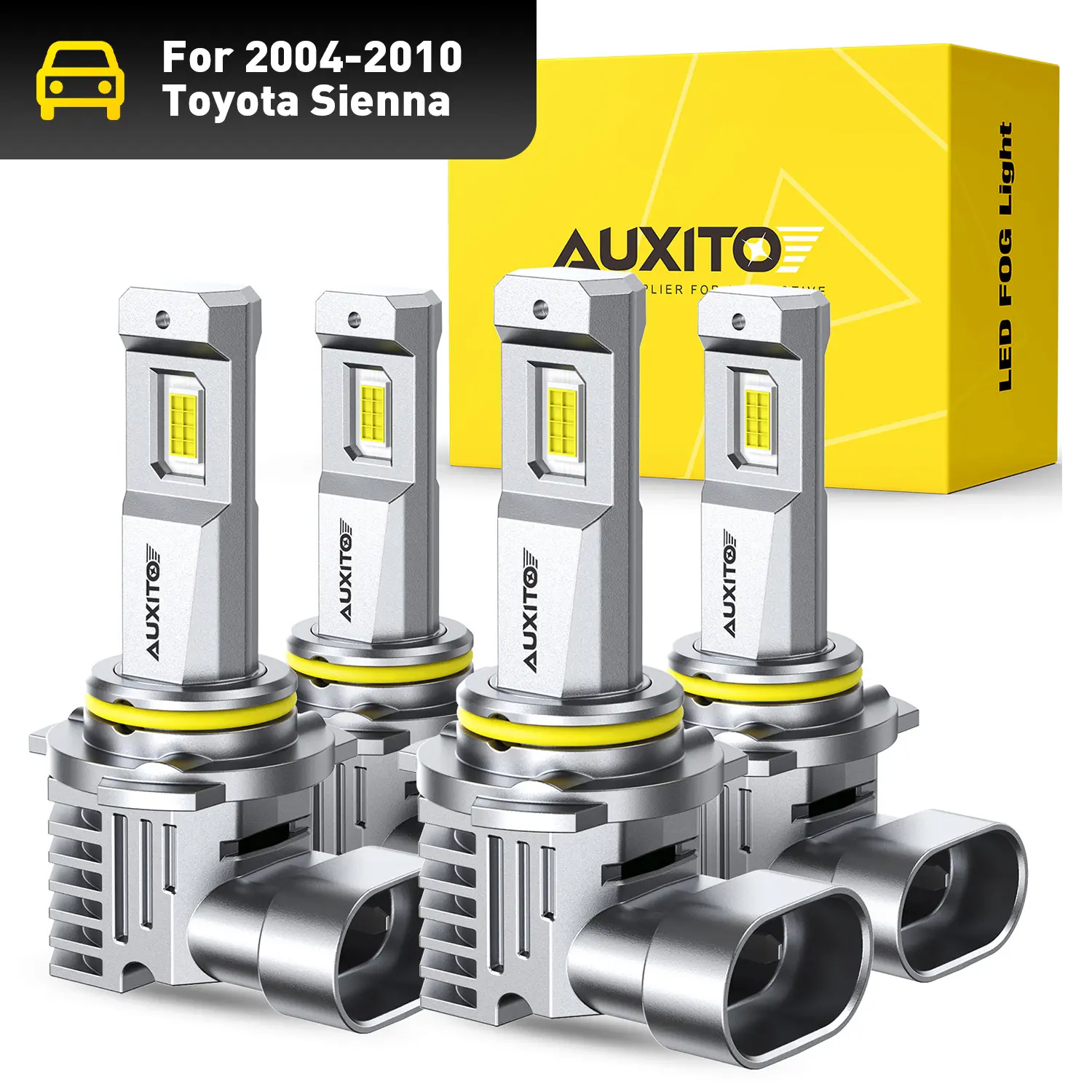 AUXITO 2004-2010 Toyota Sienna-9005 High Beam+9006 Low Beam LED Headlight Bulbs, 30000LM 6500K Cool White, Plug and Play Replacement