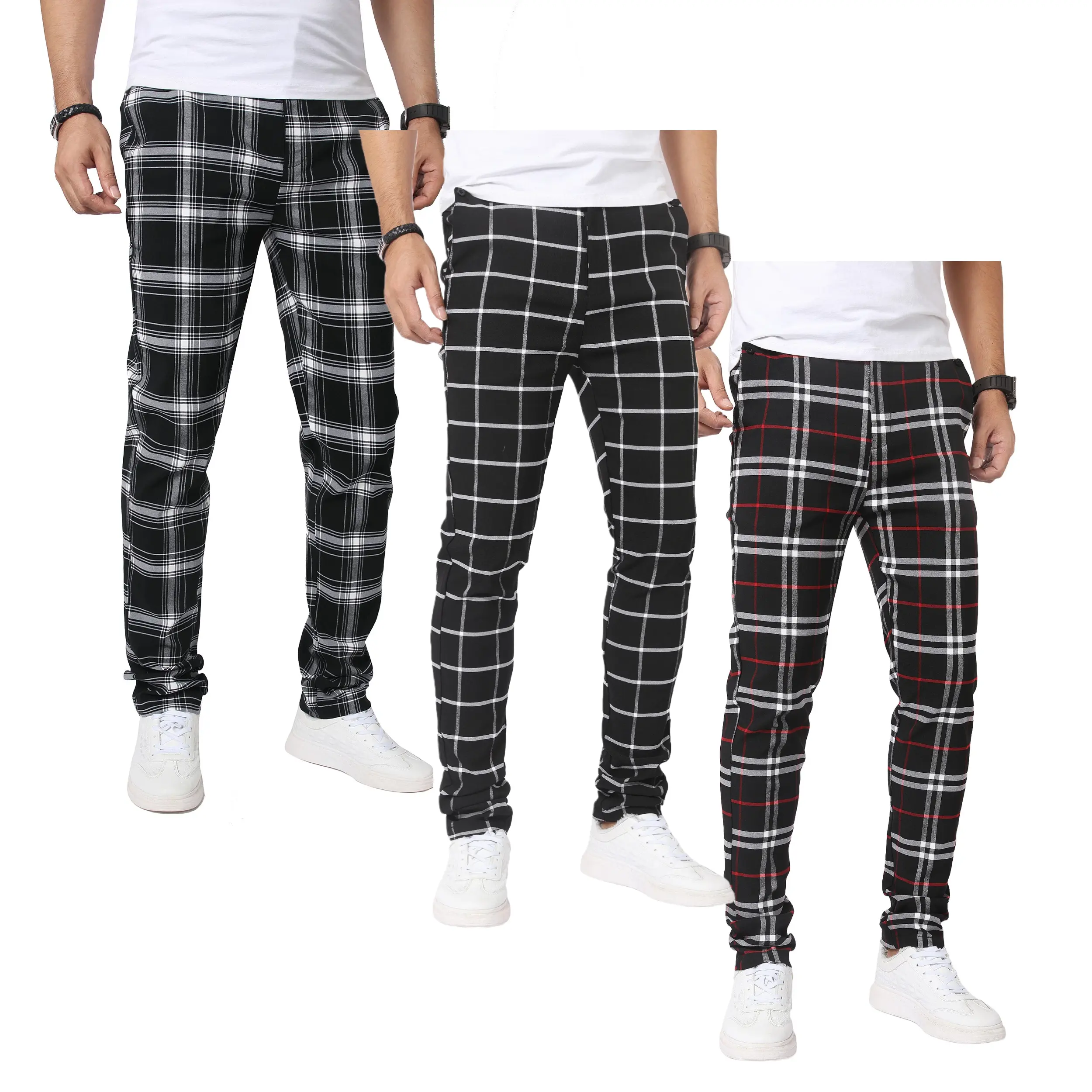 (3 Pack)Black White-Black-White Red