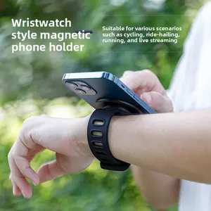 Mobile phone wristband holder, magnetic stand, outdoor cycling wrist strap, portable lazy fitness stand