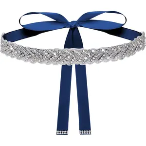 Bridal Rhinestone Wedding Waist Belt for Women Sparkly Belt Wedding Satin Sash for Special Occasion