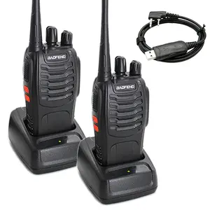 Baofeng 888S Durable Audio Walkie Talkies (2 PCS) - Long-Range UHF 16-Channel Professional VOX-Enabled Remote Handheld 2-Way Radios, Rechargeable Lithium Battery, Charging Shell, Charger, 1 USB Programming Cable, Box, Manufacturer Warranty