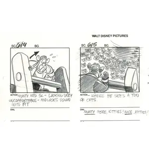 Chip n Dale Rescue Rangers Original Production Animation Storyboard Walt Disney FIRST EPISODE 1988 A192