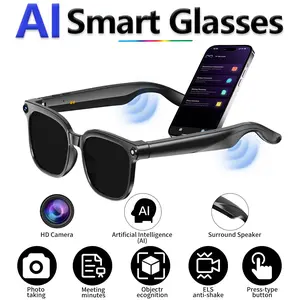 Smart Al  Glasses with 8MPPhotochromic Lenses ,Button Touch Adjustment forTravel Outdoor Adventures Hands-Free Photography160+Languages Real-Time Translation BluetoothWireless Wearable Video Recording UVProtection
