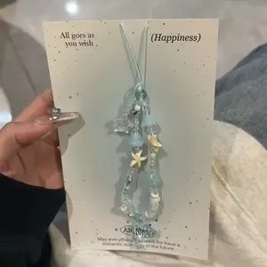 Cute Blue Dolphin Phone Chain, Mobile Phone Chain, Cellphone Wristlet Strap, Phone Charms, Phone Accessories