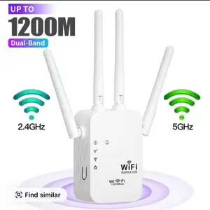 Dual Band WiFi Signal Booster Repeater 1200Mbps 2.4GHz & 5GHz High-Performance Network Extender