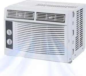 White 5000BTU  Window Air Conditioner with easy to use mechanical controls and washable filter  cools up to 150 square feet  110 115V