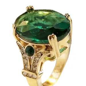 Elegant Princess-Cut Square Green Cubic Zirconia Women's Wedding Ring - Luxury 14K Gold Plated, Perfect for Wedding & Anniversary, Ideal Gift for Her | Daily Wear & Valentine's Day
