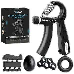 5-in-1 Hand Grip Exerciser Set, Forearm Strength Trainer with Gripper Stress Ball Grip Ring for Men