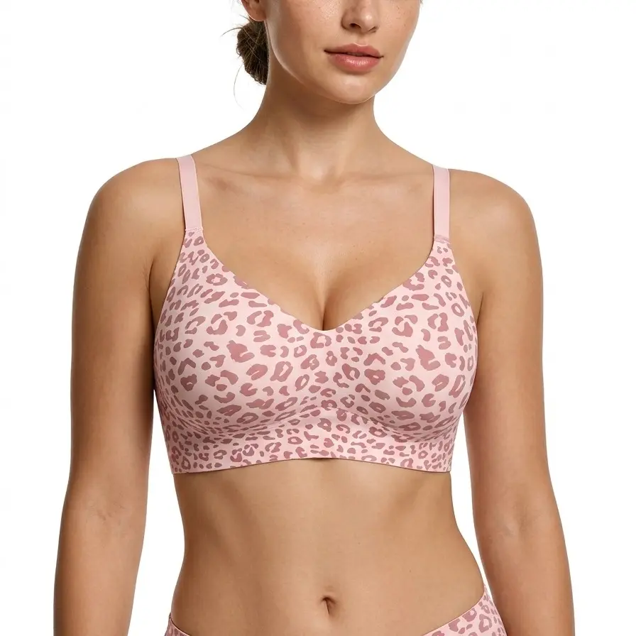 Ausppli Jelly Wireless Women Comfortable Push Up Bras Wireless Seamless FullCoverage Bra Buttery Soft Everyday Tshirt Bra