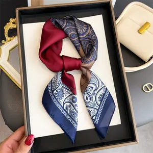 Women's Floral Print Square Scarf, Printed Polyester Scarf, Boho Style Scarf, Casual Versatile Bandana for Women, Fashion Accessories for Daily Wear, Casual Soft Scarf