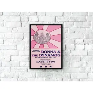 Donna and The Dynamos Poster, Classic Music Poster Printable, Mamma Mia Poster