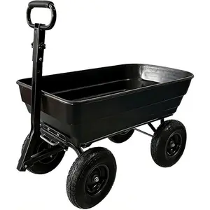 Garden Dump Cart, 1200 Lbs Heavy Duty Outdoor Garden Wagon with Quick Release and 10-Inch Flat-Free All-Terrain Wheels, Utility Wagon for Soil, Plants, Tools