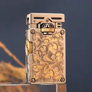 Cool Kerosene lighter, Vintage Metal Cigar Lighter, Lighters for Smokers, Aesthetic Strange, Smoking Devices, Portable Fire Starter, Suitable for indoor and outdoor, camping, festivals & birthday gifts (excluding fuel)