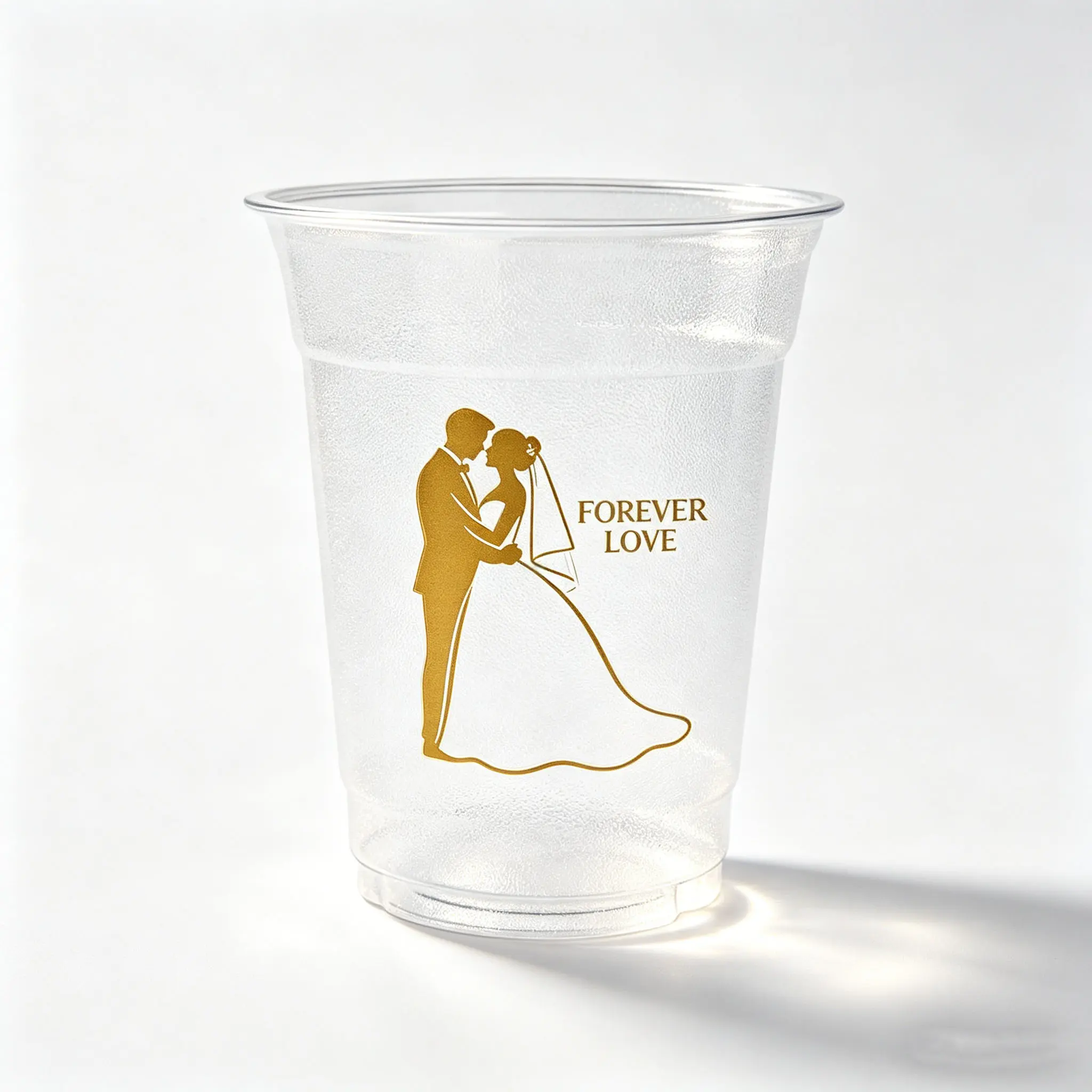 100-pack 12oz wedding plastic cups, for laughter, joy, and celebration, disposable clear drinking cups, ideal for wedding receptions, wedding favor parties, engagement party decorations, party cups, and wedding supplies