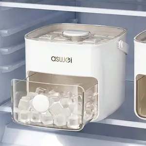 48-Compartment Double-Walled Ice Box With Built-In Storage Bucket - Easy To Clean Design For Home, Office And Outdoor Use - Kitchen Essentials And Countertop Ice Buckets, Freezer Ice Trays, Party Supplies